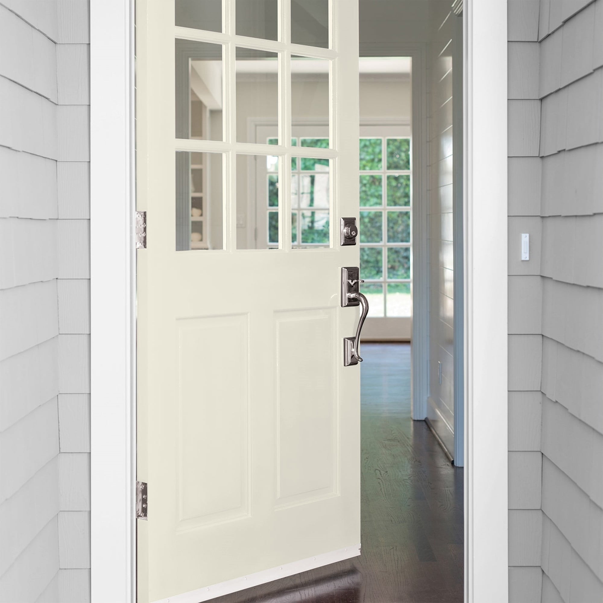 Glidden One Coat Off White / White Satin Exterior Paint with Primer, 5 Gallon