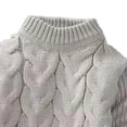 thumbnail image 3 of Fesfesfes Kids Unisex Cable Knit Sweater Mock Neck Long Sleeve Pullover Top, Solid Color Winter Warm Outfit for Boys Girls Ages 1-10 Years, 3 of 6