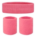 thumbnail image 1 of GOGO Sweatband Set Sports Athletic Exercise Headband Wristband Set Pink, 1 of 8