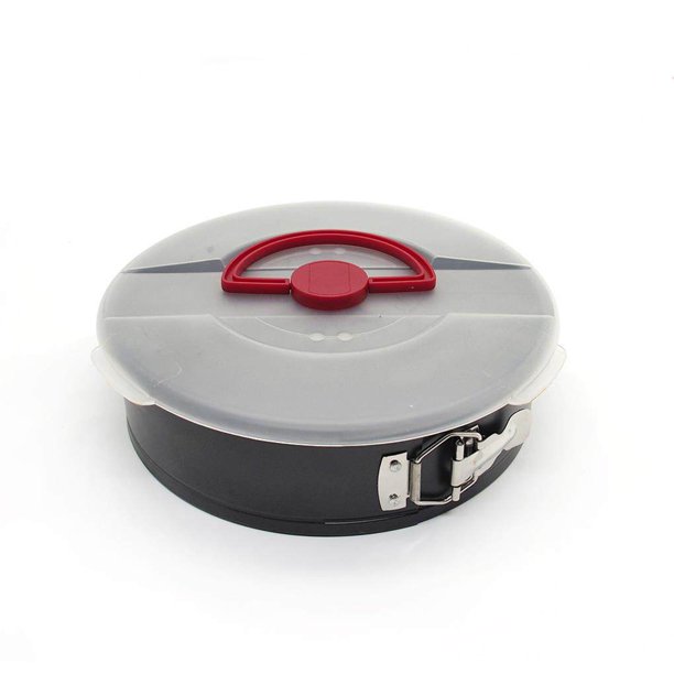 Cateissary Molde para hornear de Metal antiadherente con fondo extraíble, moldes para pasteles de acero al carbono negro, molde para hornear Almacenamiento y organización del hogar Cateissary HA022580-00