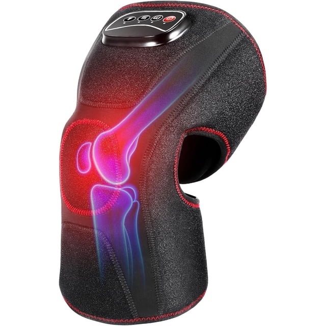 Knee Massager with Heating, Air Compressed Leg Knee Wrap, Electric Heating for Arthritis Pain Relief, 3 Modes and 3 Intensities for Joint Pain, Spasm