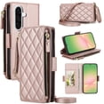 thumbnail image 2 of For Samsung Galaxy A37 5G RFID Blocking Wallet Case, Crossbody Purse Phone Case with 9 Card Slots, Zipper Pocket & Detachable Strap,Rose Gold,For Galaxy A37 5G, 2 of 9