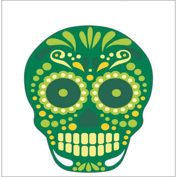 3.5inx4in Green Circle Eye Skull Sticker Vinyl Vehicle Decal Cup Stickers