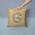 thumbnail image 2 of Monogram Letter Musical Instrument Alphabet Fabric Decorative Pillow, 2 of 4
