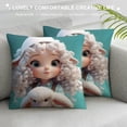 thumbnail image 3 of GOSMITH  Just a Girl Who Loves Sheep Throw Pillow Case Funny Animal Pattern Farm Sheep Decorative Cushion Cover for Farmhouse Living Room Bedroom Girls Room,Gifts for Sheep Lovers Girls, 3 of 5