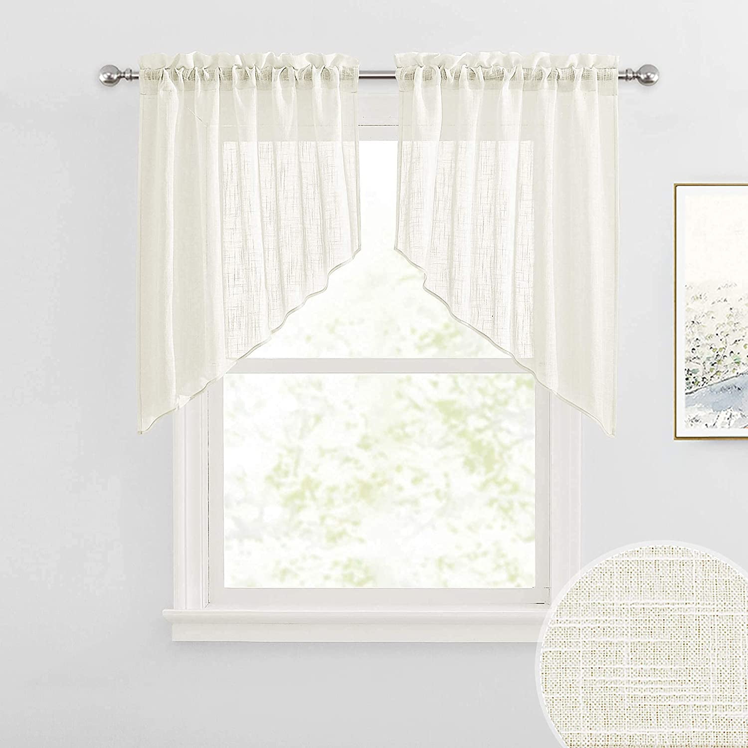 Window Topper Curtains Linen Sheer Curtains Window Toppers Swag