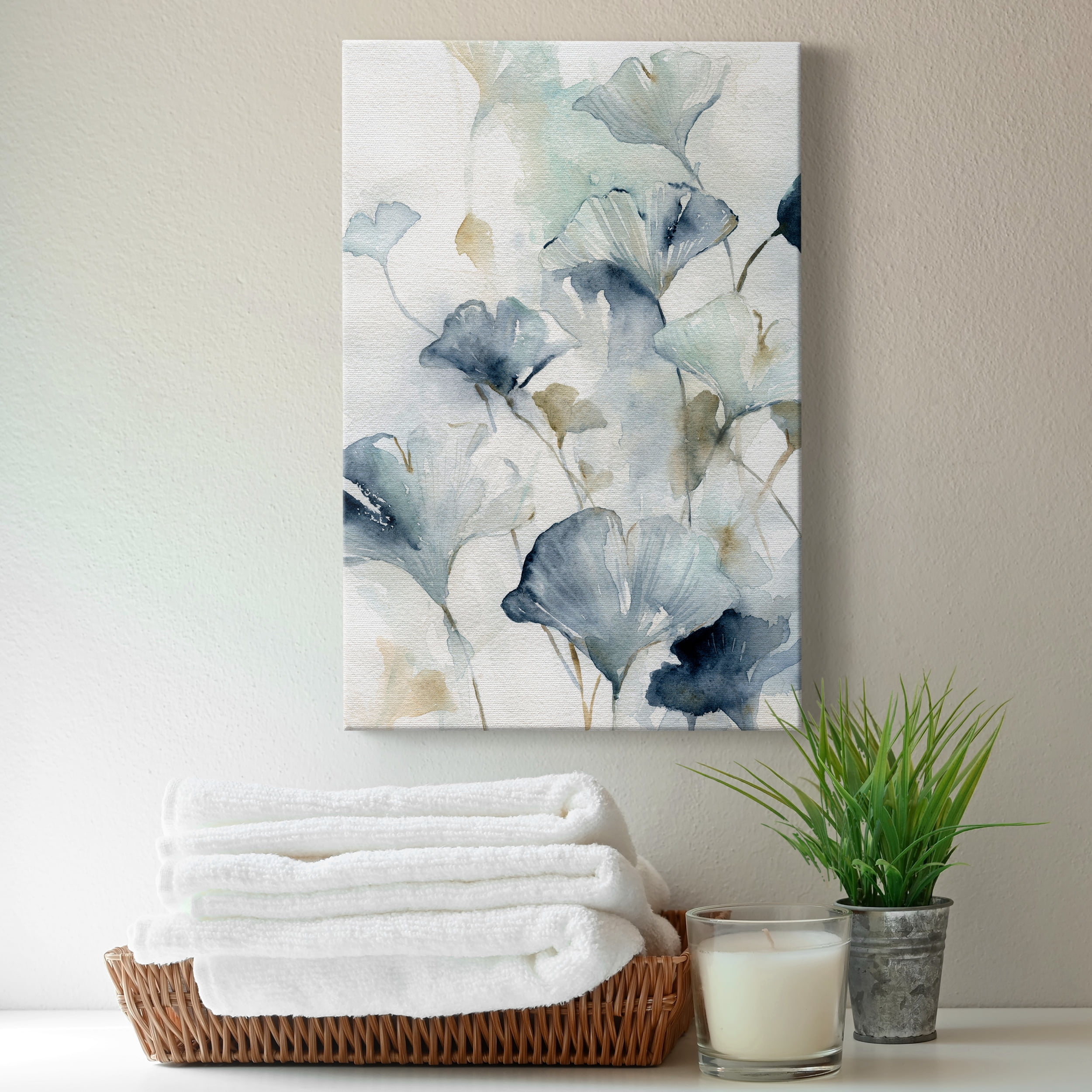 Indigo Ginkgo II Premium Gallery Wrapped Canvas - Ready to Hang - 12 x 18