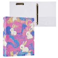 thumbnail image 3 of Haosy 2 Pack Hardcover 3 Ring Binder 1.5 Inch Ring Decorative Binder Organizer for Home School Office, Colorful Cloud with Cute Bunnies, 3 of 10