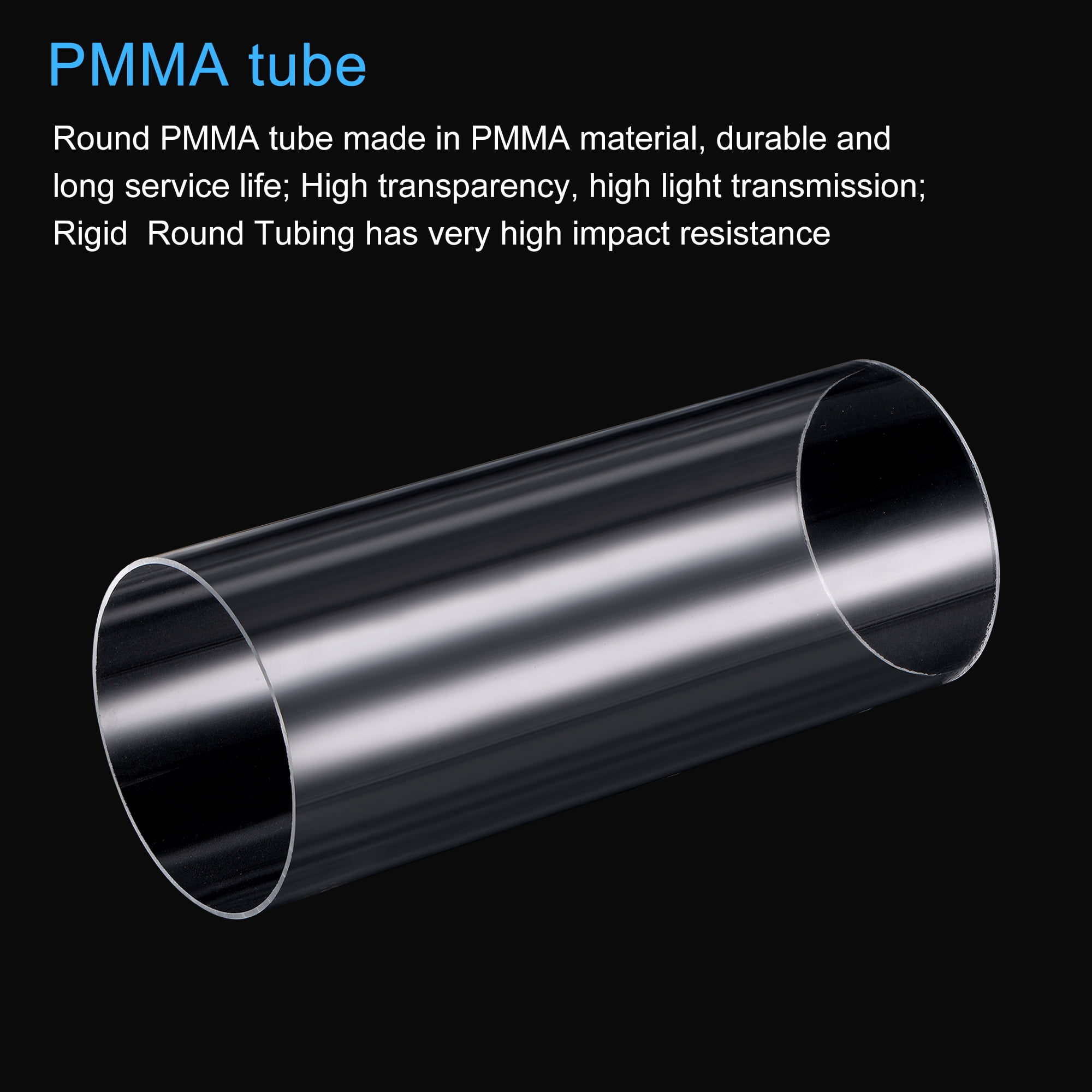 Clear Rigid PVC Pipe – 30mm ID X 32mm OD, 1mm Wall, 2ft Length | Transparent Tubing For Aquariums, DIY, Lighting, Crafts