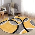thumbnail image 1 of Rugshop Contemporary Abstract Circles Round Rug 6' 6" (6' 6" Diameter) Yellow, 1 of 2