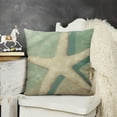 thumbnail image 2 of YINGXI  Vintage Ocean Throw Pillow Covers Beach Starfish Sea Turtle Seahorse Scallop Shell Summer Nautical Coastal World Map Decor Pillow Cases Pillowcases (VO-Ocean) 22x22in, 2 of 5