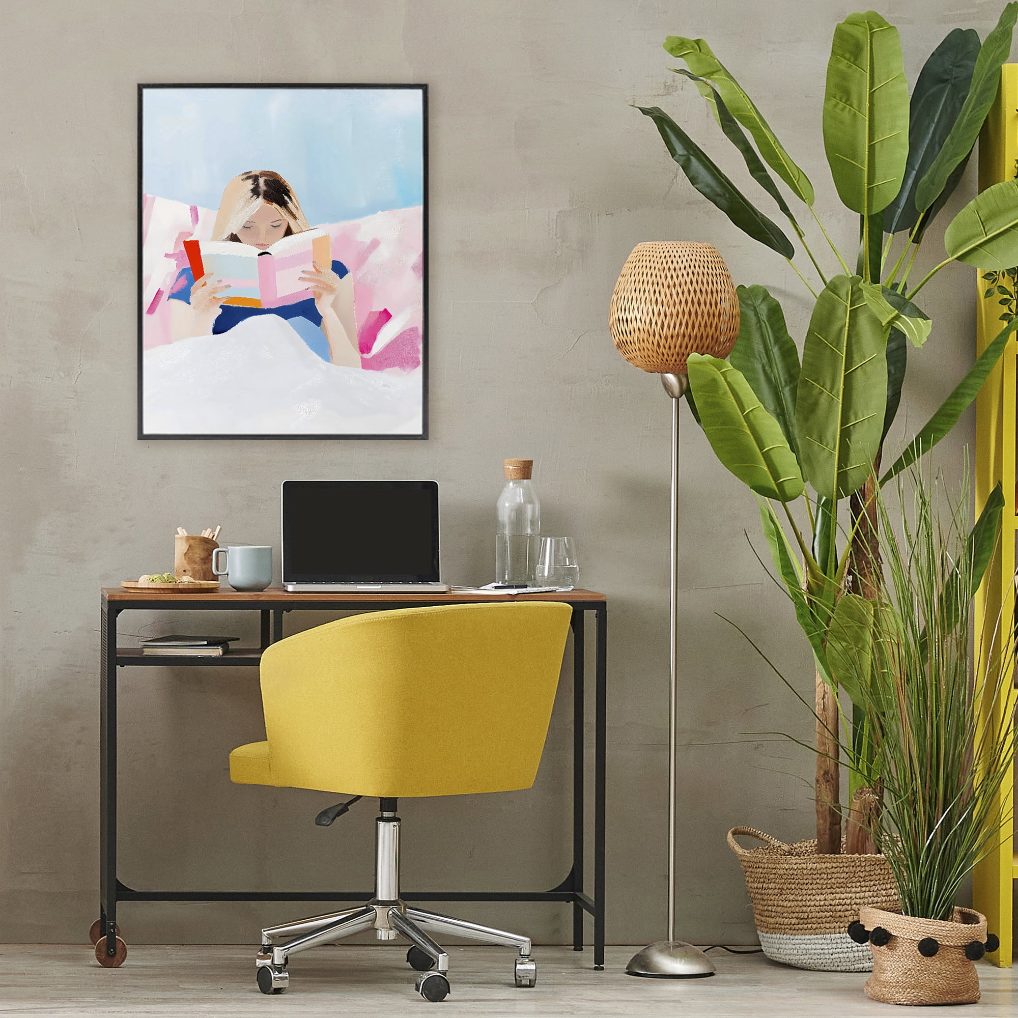 Stupell Industries Cozy Reading In Bed Black Framed Giclee Art, design by The Prints Vibe