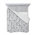 thumbnail image 7 of Quilts Twin-XL Size Bedding Set, Navy Blue Flowers Lightweight Quilted Comforter, Spring Summer Farmhouse Botanical Soft Reversible Bedspread Coverlet with Pillow Covers for All Season, 68" x 98", 7 of 7