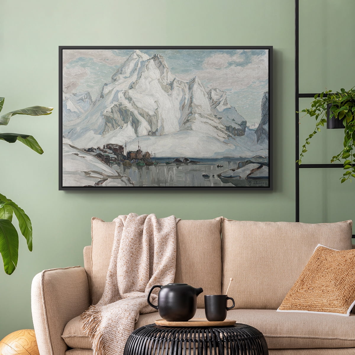 Vintage Landscape-CLX By Wexford Home Framed in Black Wood Gallery Wrapped Canvas 25 in. x 37 in.