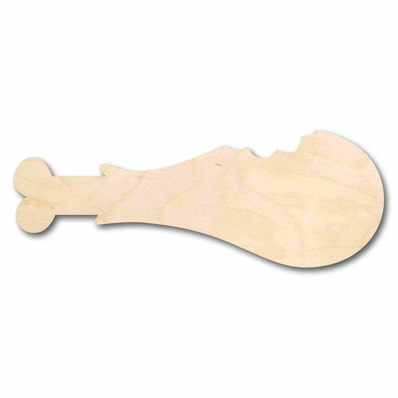 Unfinished Wood Turkey Leg with Bite Silhouette - Craft- up to 46" DIY 6" / 1/4"