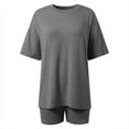 thumbnail image 4 of Stylish Women's Shorts Suit Set for Summer Sports Activities Casual Wear Comfortable Machine Washable Outfit Featuring Round Neck T-Shirt and Athletic Shorts, 4 of 6