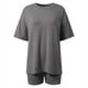 thumbnail image 5 of Conjunto deportivo para mujer: camiseta de cuello redondo y pantalones cortos deportivos. Poliéster transpirable. Lavable a máquina. Primavera/verano. XS-XXXXL., 5 of 7