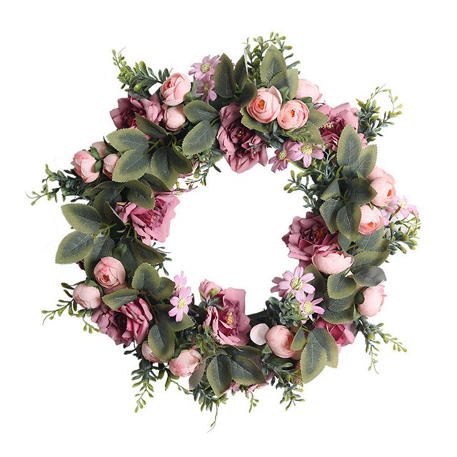 Great promotion! Outdoor Front Door Wreath Artificial Wreath Farm Welcome Front Door Wreath Bow Wreath Decoration