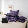 thumbnail image 5 of Homewish Vintage Abstract Ombre Bedding Comforter Set 7-Piece, Purple Stripes King Bedding Sets, Teens Kids Adult Men Women Reversible Bed Sheets, Microfiber Bedroom Decor, 5 of 7