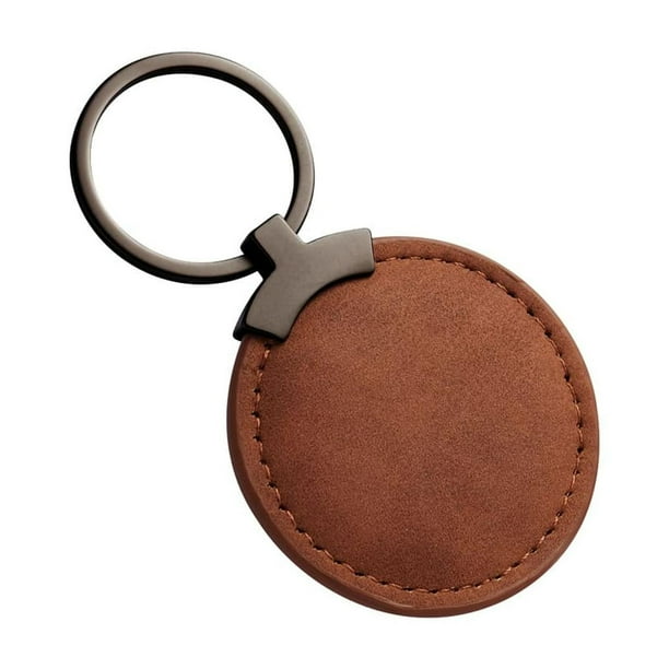 Llavero personalizado circular de curpiel acolchado-Runder cafe 45782