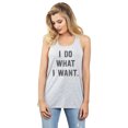 thumbnail image 2 of I Do What I Want Women's Fashion Sleeveless Flowy Racerback Workout Yoga Tank Top Sport Grey 2X-Large, 2 of 3