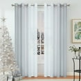 thumbnail image 6 of Junvictex Ombre Chiffon Sheer Grey Window Curtain Panels 52"Wx63"L Crinkle Voile for Living Room Bedroom,Grommet,2 Panels, 6 of 7