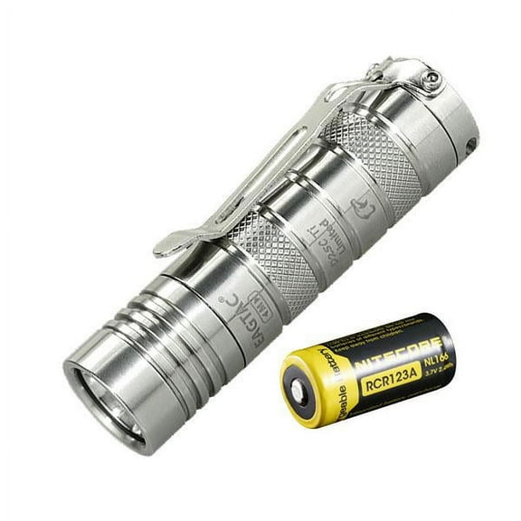EAGTAC D25C Clicky XP-L Ti Flashlight -520 Lumens with RCR123A Rechargeable Battery