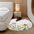 thumbnail image 2 of Small Round Rug 3Ft Washable Non-Slip, Spring Floral Circle Area Rugs for Living Room Bedroom, Green Yellow Botanical Elegant Pastoral Indoor Floor Mats Carpet Runner for Home Decor, 2 of 8