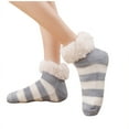 thumbnail image 2 of OVBMPZD Light Blue Girl Socks Thermal Fuzzy Fluffy Striped Ankle Fall Winter Socks Socks for Swollen Ankles, 2 of 7