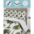 thumbnail image 3 of Full Size Quilt Bedding Set, Tropical Trees Reversible Summer Quilt 3 Pieces, Summer Palm Trees Botanical Vintage Green Lightweight Bedspreads Coverlets with 2 Pillow Shams for All Seasons, 3 of 5