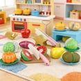 thumbnail image 1 of Yunuuuoa Kitchen Playset Cutting Toy with Realistic Fruits Vegetables and Tableware Pretend Play Food Set for Early Learning Interactive Role Play Educational Gift, 1 of 6