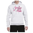 thumbnail image 2 of In October We Wear Pink Awareness Unisex Graphic Hoodie Sweatshirt, White, Medium, 2 of 3