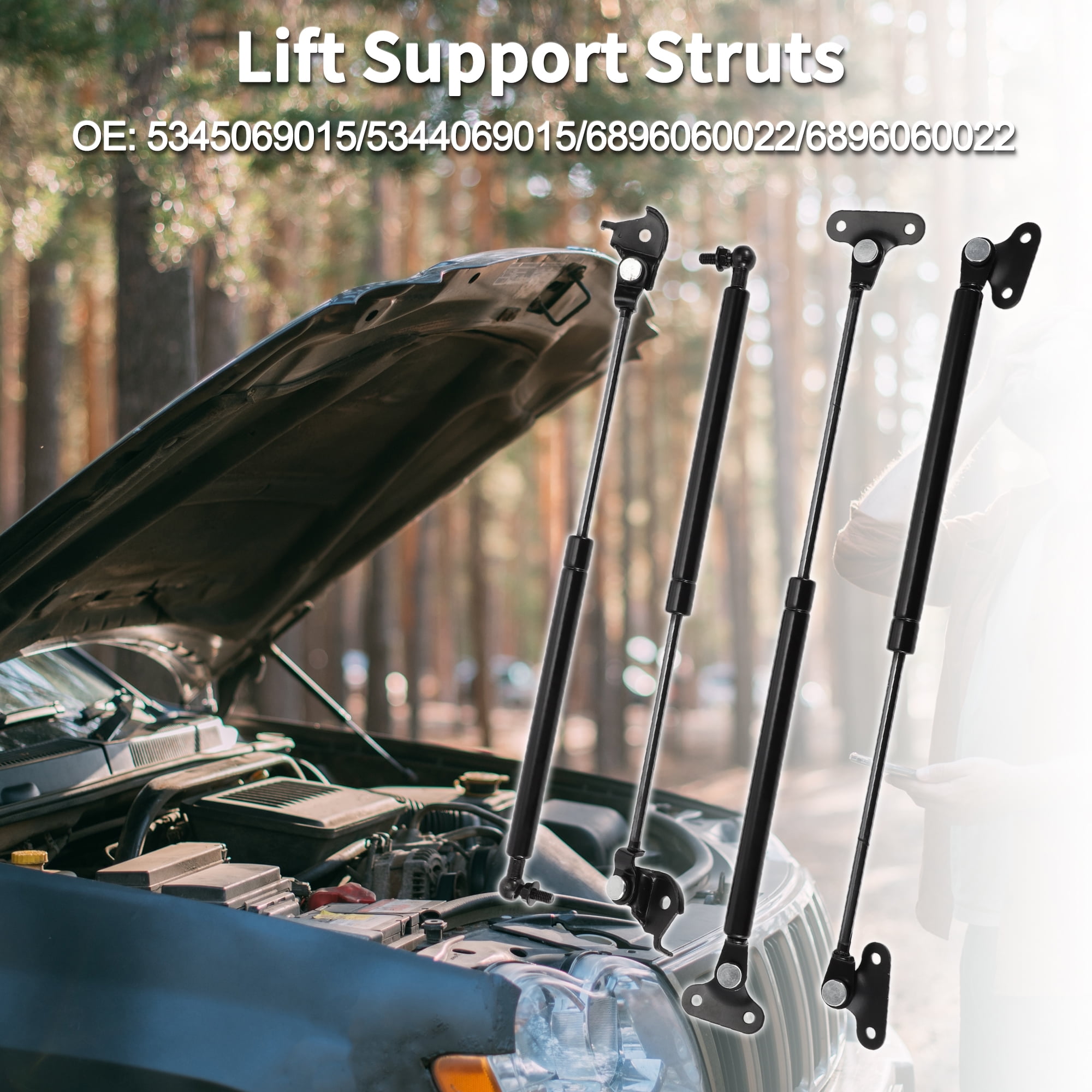 Unique Bargains 4Pcs Front Hood Rear Hatch Lift Supports Kit for Toyota Land Cruiser