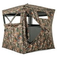 thumbnail image 1 of Gymax Store de Chasse Camouflage pour 3-4 Personnes avec Portée d'Observation de 270° Sac de Transport, 1 of 7