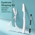 thumbnail image 5 of MORGLES Eyebrow Tweezers Kit, 8 Pcs Stainless Steel Precision Brow Shaping Set with Scissors, Razor, Brush & Travel Case, Green, 5 of 7