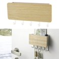 thumbnail image 2 of Estante de almacenamiento del organizador del correo del tenedor de la llave de la correa del perro del gancho de la pared para la llave del bolso del - Madera natural Soledad Ganchos para colgar en la pared, 2 of 7