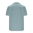 thumbnail image 5 of AHTJRT Mens Wrinkle Free Short Sleeve Button Down Casual Beach Summer Vacation Wedding Tops with Pocket Sky Blue L, 5 of 5