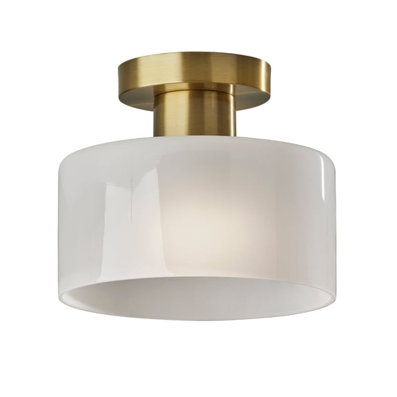 Adesso 7.75" Rhodes Flush Mount, Antique Brass