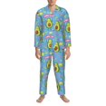 thumbnail image 3 of Balery Avocado Work Out Pijama para Hombre de Dos Piezas con Manga Larga, Conjunto de Dormir y Descanso Suave con Bolsillos-Medium, 3 of 7