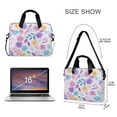 thumbnail image 3 of 16" Laptop Tote Bag Laptop Sleeve Case Computer Briefcase for Work & Travel Pink and Purple Flowers, 3 of 8