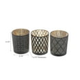 thumbnail image 2 of Glass Tealight Holder Black Pattern  - Set of 3, 2 of 3