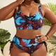 thumbnail image 1 of Traje de baño de 2 piezas para mujer, trajes de baño para mujer, traje de baño de moda para mujer de talla grande, traje de baño estampado con tirantes, traje de baño con abertura lateral, traje de ba, 1 of 8