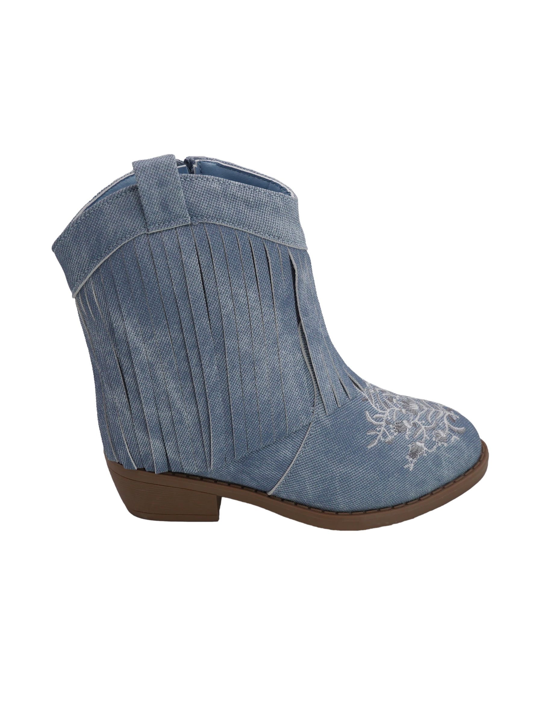 Pawz Little and Big Girls Denim Western Cowgirl Boots