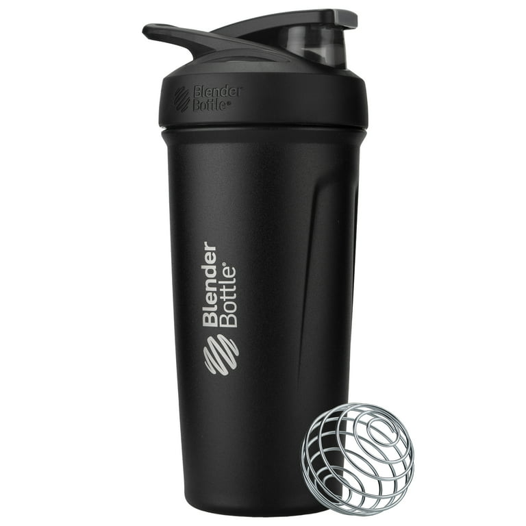 BlenderBottle - Strada Insulated Stainless Steel 24 oz. Water Bottle/Shaker Cup - Black