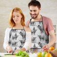 thumbnail image 5 of Gray Highland Cow Person Pattern Apron-Garden Aprons for Women with Pockets-Cotton Linen Waterproof Kitchen Cooking Gardening Aprons Adjustable for Kitchen,Cooking,BBQ and Salon 33x27 Inch, 5 of 7