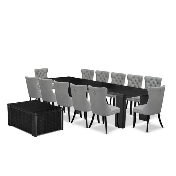 Luxe by East West Furniture 14-piece dinner table set a rectangular modern kitchen table