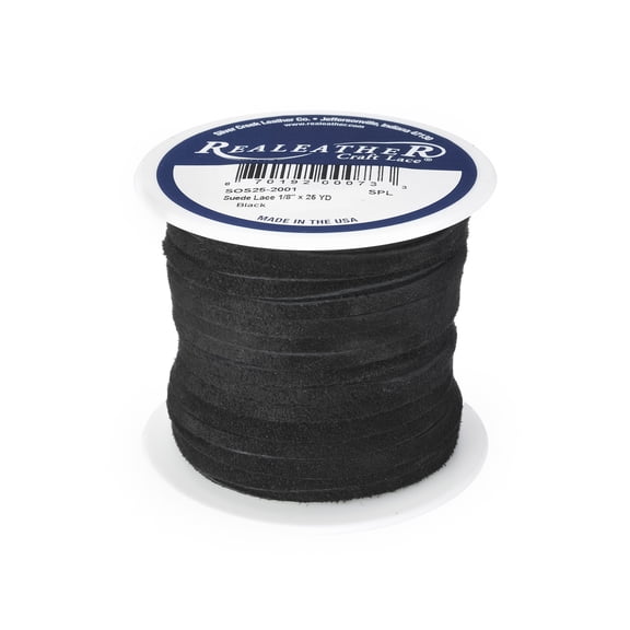 Realeather(R) Crafts Suede Lace 1/8"X25yd-Black