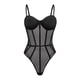 thumbnail image 1 of Ropa interior sexy de mujer con tirantes, corsé de malla y body., 1 of 8