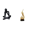 thumbnail image 1 of Escultura Abstracta De Figura Decorativa De Fuego, Estatua De Arte Moderno De Resina Con Forma De Llama, Adorno Coleccionable De Escritorio Para Sala De Estar, Estantería, Armario, Decoración, 1 of 8