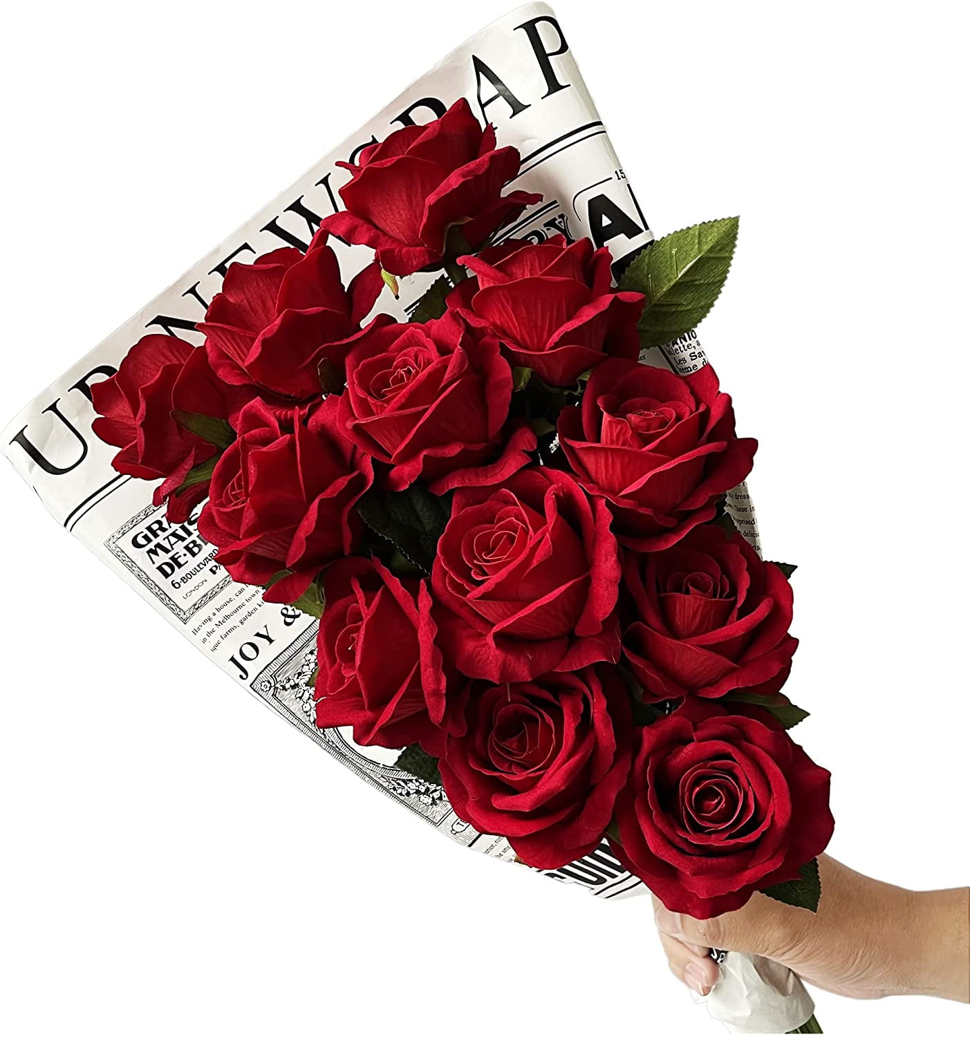 IPOPU 14 Pieces Red Roses Artificial Flowers 2 Bouquets Silk Artificial  Vintage Roses Dried Roses with Stems Real Looking Bouquet for Wedding Home  Party (Red) : : Home & Kitchen